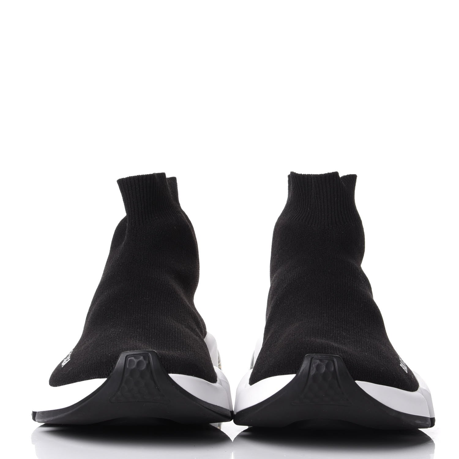 Balenciaga Neoprene Knit Womens Speed Clear Sole Sneakers 36 Black White 2 of 10