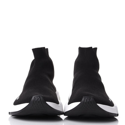 Balenciaga Neoprene Knit Womens Speed Clear Sole Sneakers 36 Black White 2 of 10