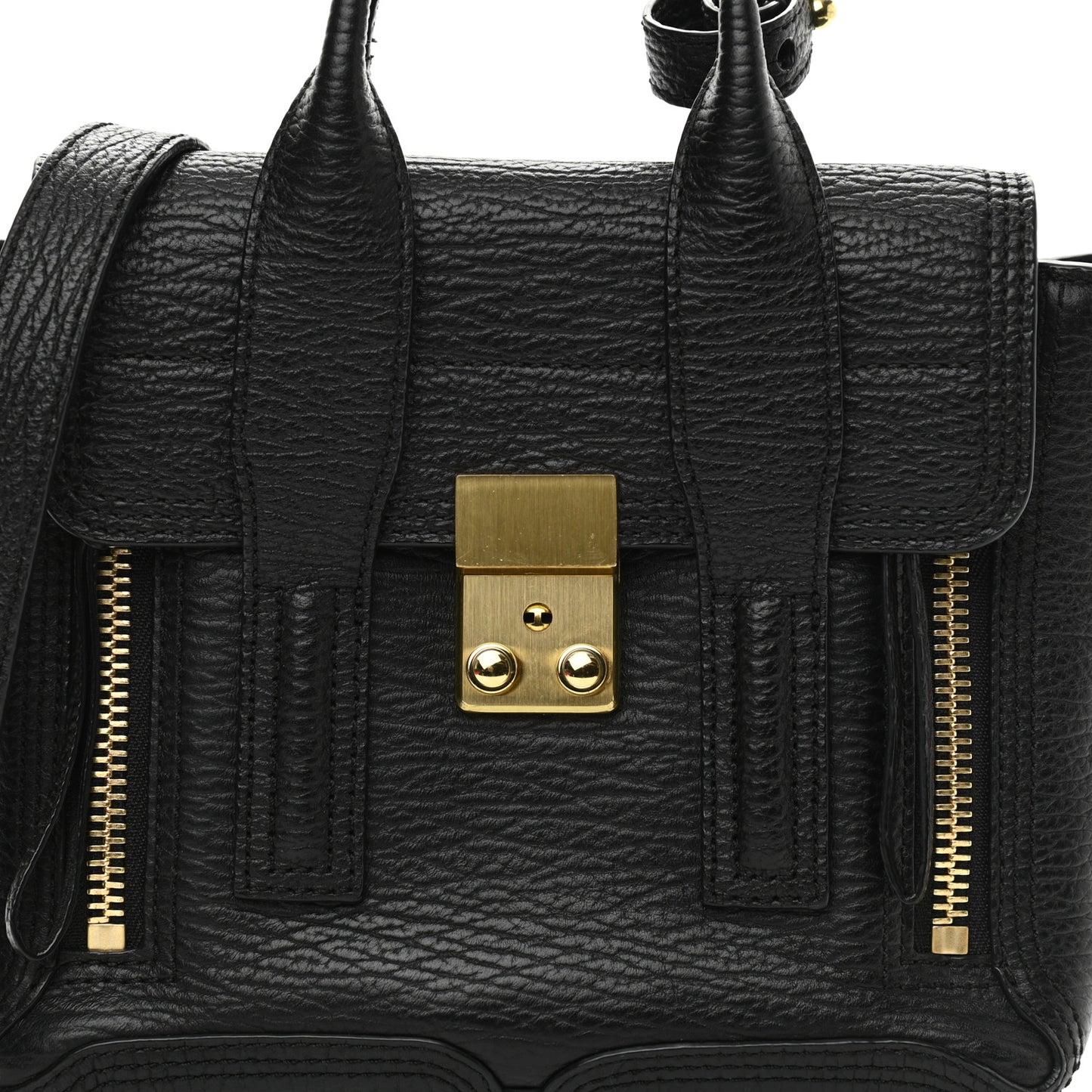 Textured Calfskin Mini Pashli Satchel Black