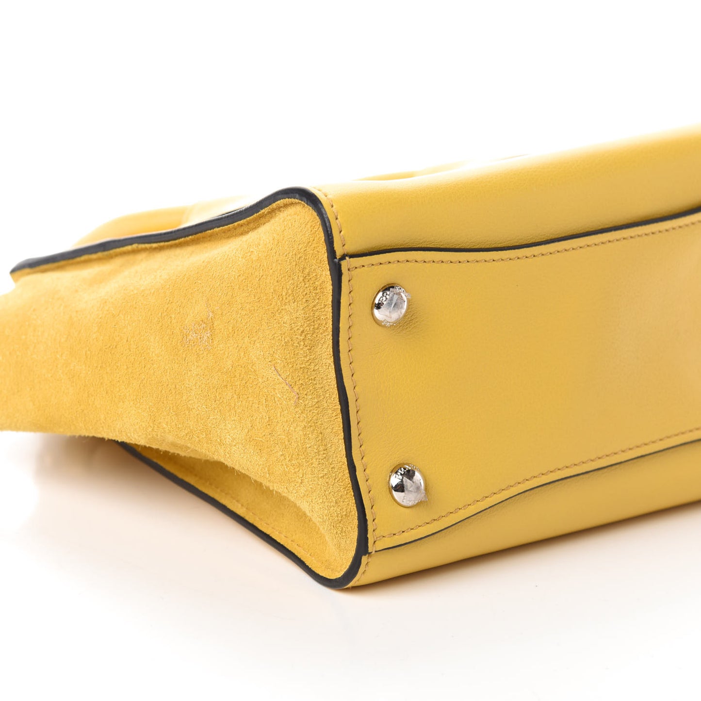 Glace Calfskin Suede Twin Pocket Tote Sole