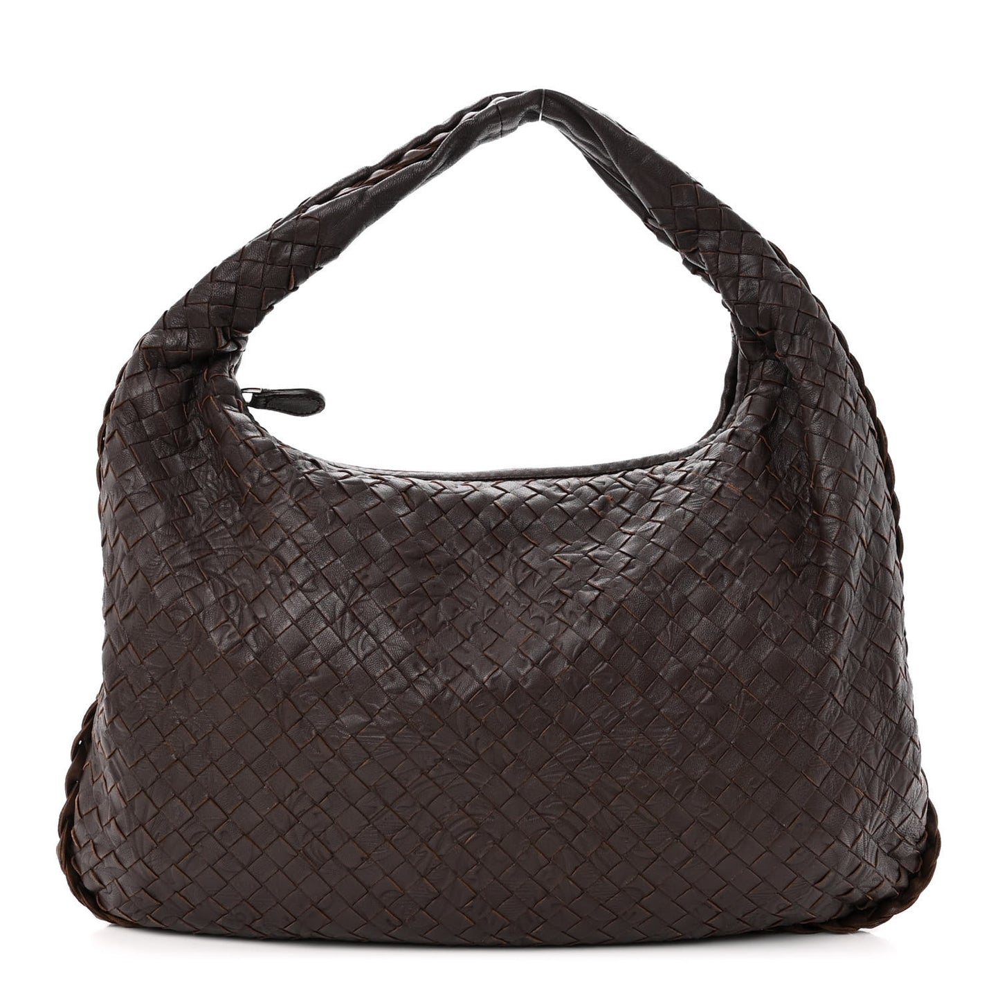 Nappa Intrecciato Embossed Medium Veneta Hobo Ebano