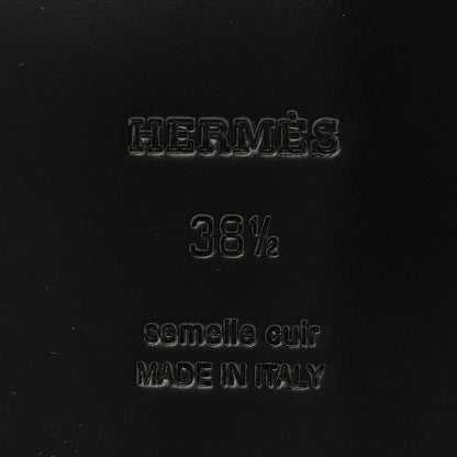 Hermes Calfskin Womens Destin Loafers 38.5 Black 8 of 12