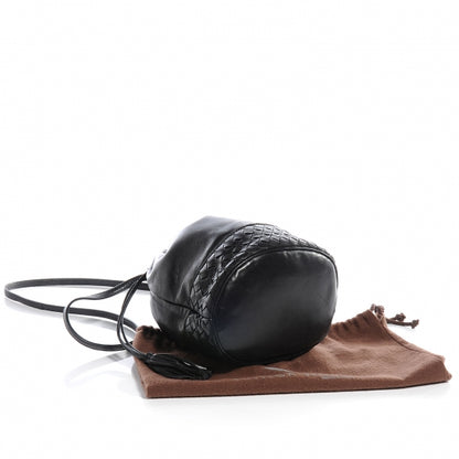 Bottega Veneta Vintage Leather Drawstring Shoulder Bag Black 4 of 8