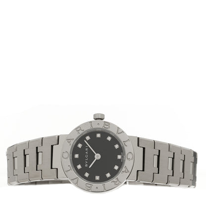 Bulgari Stainless Steel Diamond 23mm Quartz Watch Black 3 of 5