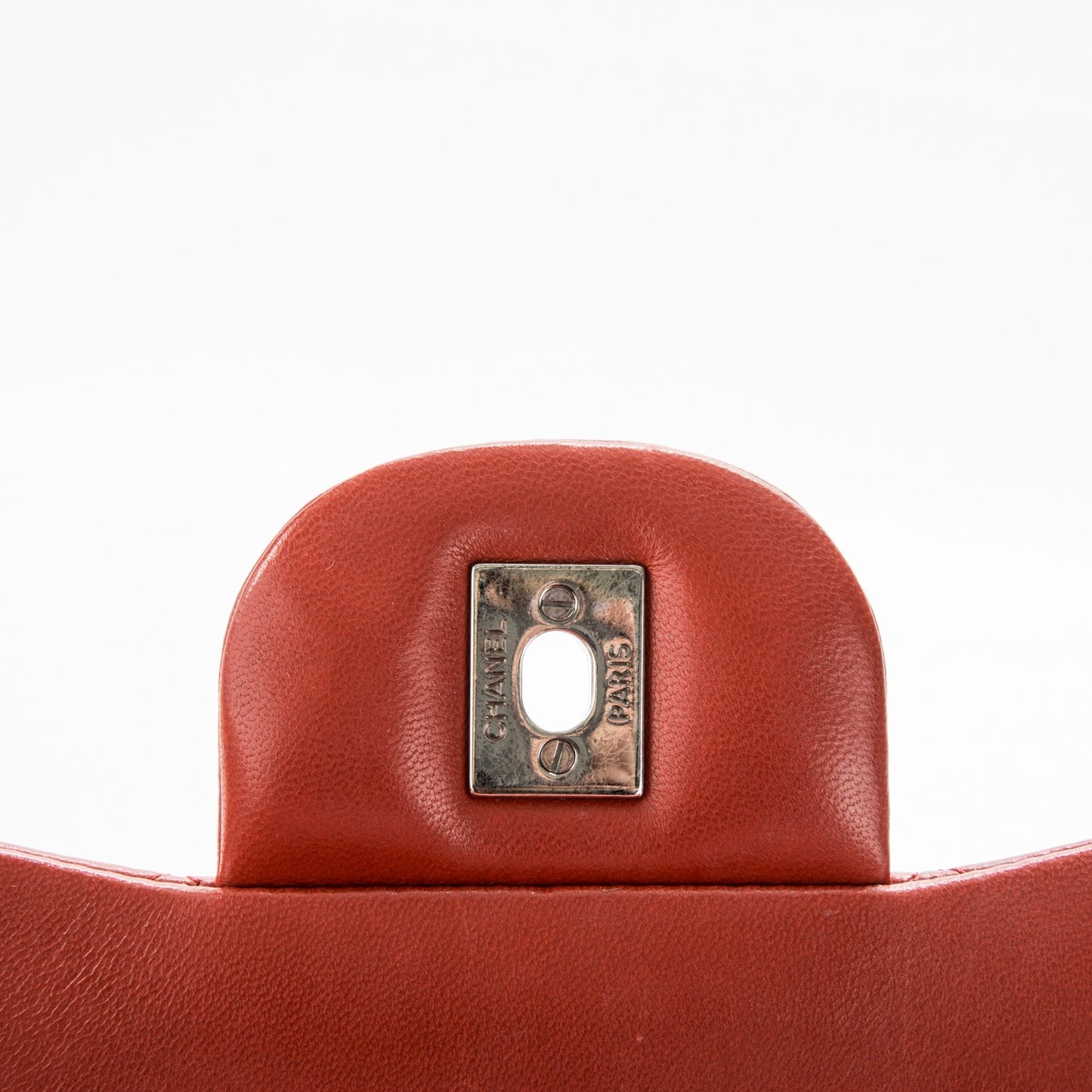 Lambskin Quilted Jumbo Double Flap Red