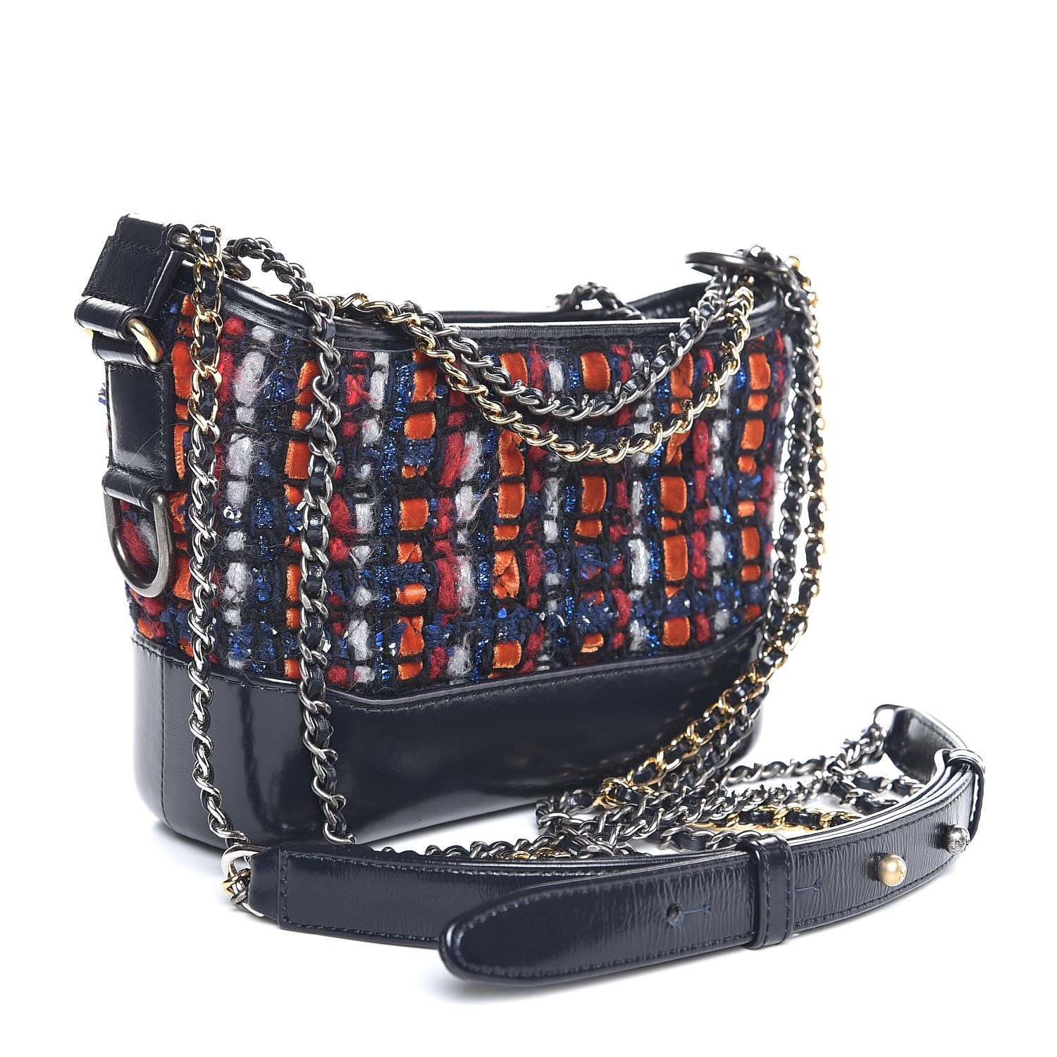 Chanel Tweed Calfskin Small Gabrielle Hobo Navy 4 of 9