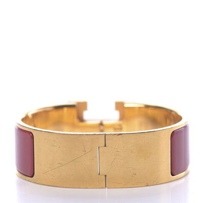 Hermes Enamel Wide Clic Clac H Bracelet PM Rouge De Chine 3 of 5