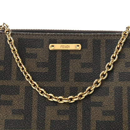 Fendi Zucca Spalmati Vitello Elite Pochette Tobacco Ebano 10 of 10