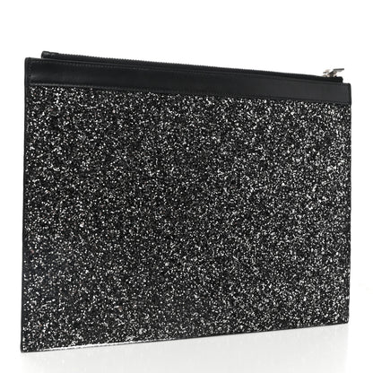 Saint Laurent Calfskin Glitter Zipped Tablet Holder Black 3 of 7