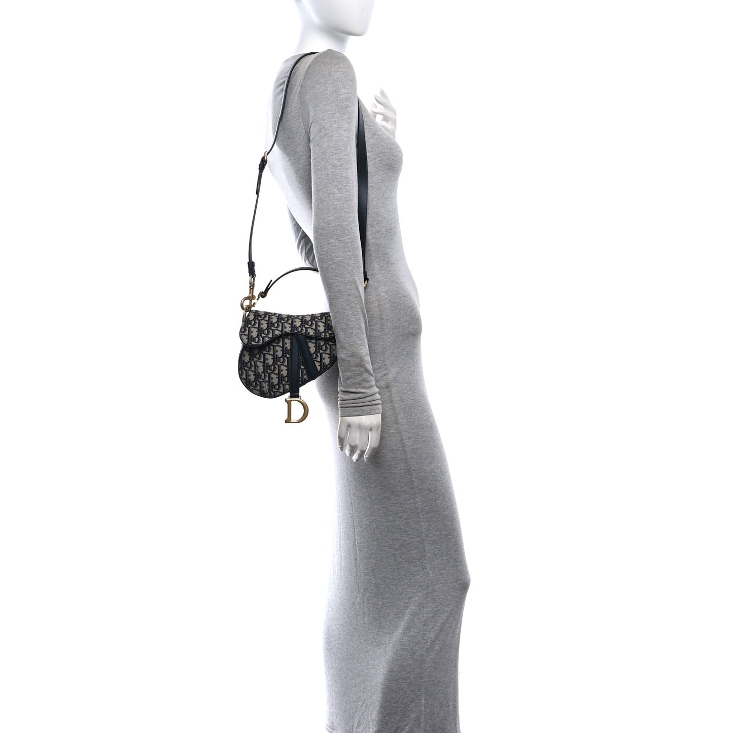 Oblique Mini Saddle Bag With Strap Blue