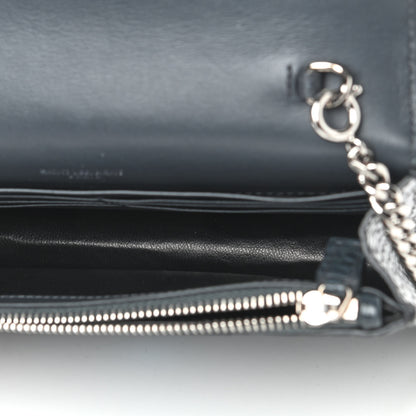 Saint Laurent Calfskin Crocodile Embossed Kate Monogram Tassel Chain Wallet Dark Smog 5 of 8