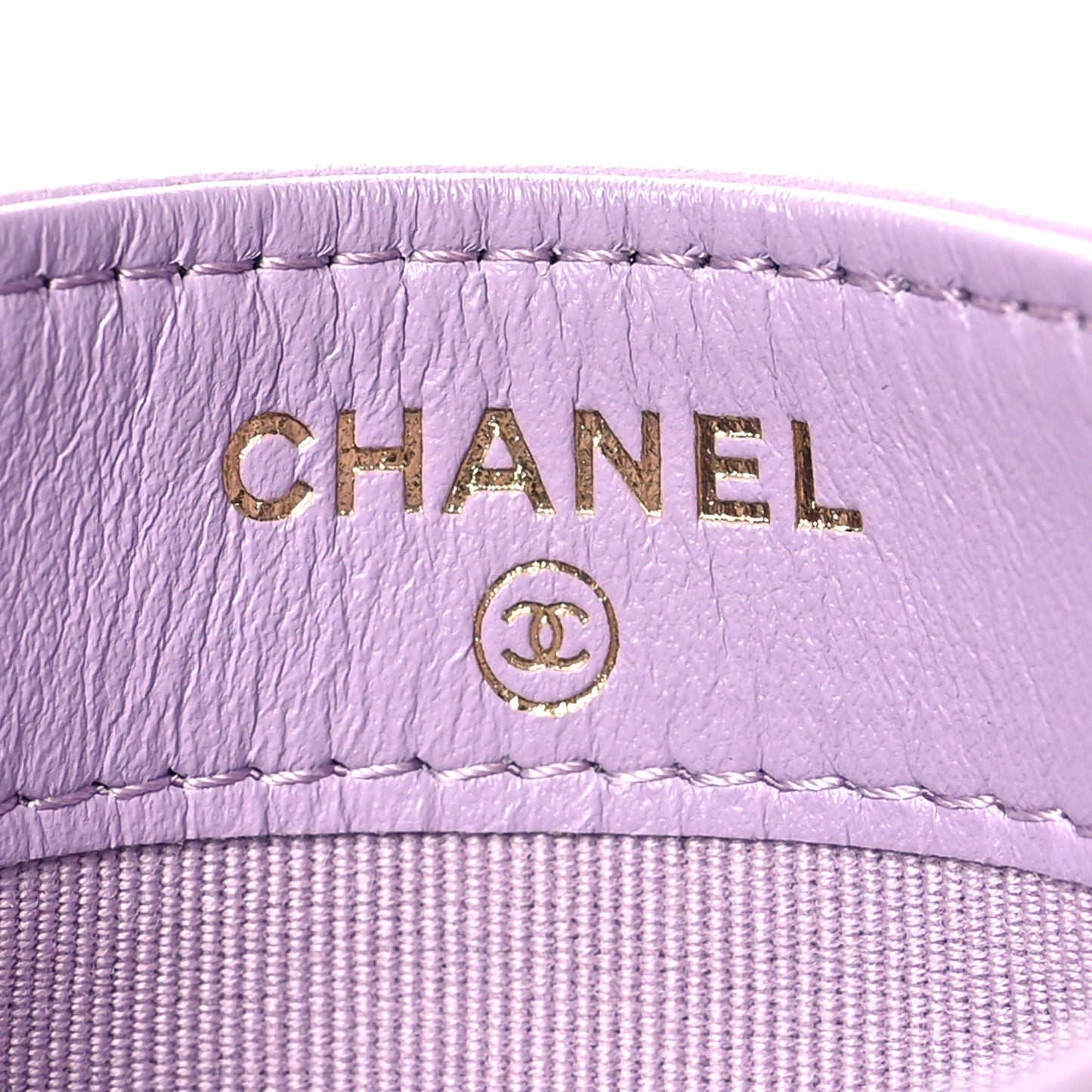 Lambskin Quilted Chanel 19 Card Holder Light Purple