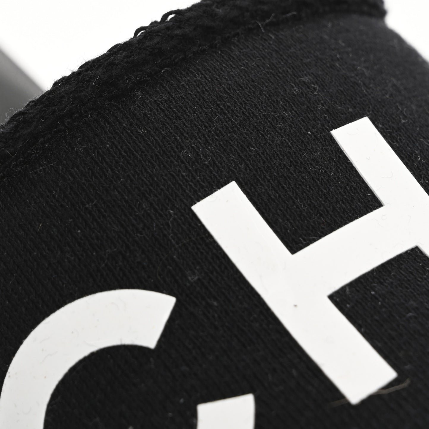 Cotton Logo Mule Sandals 39.5 Black White