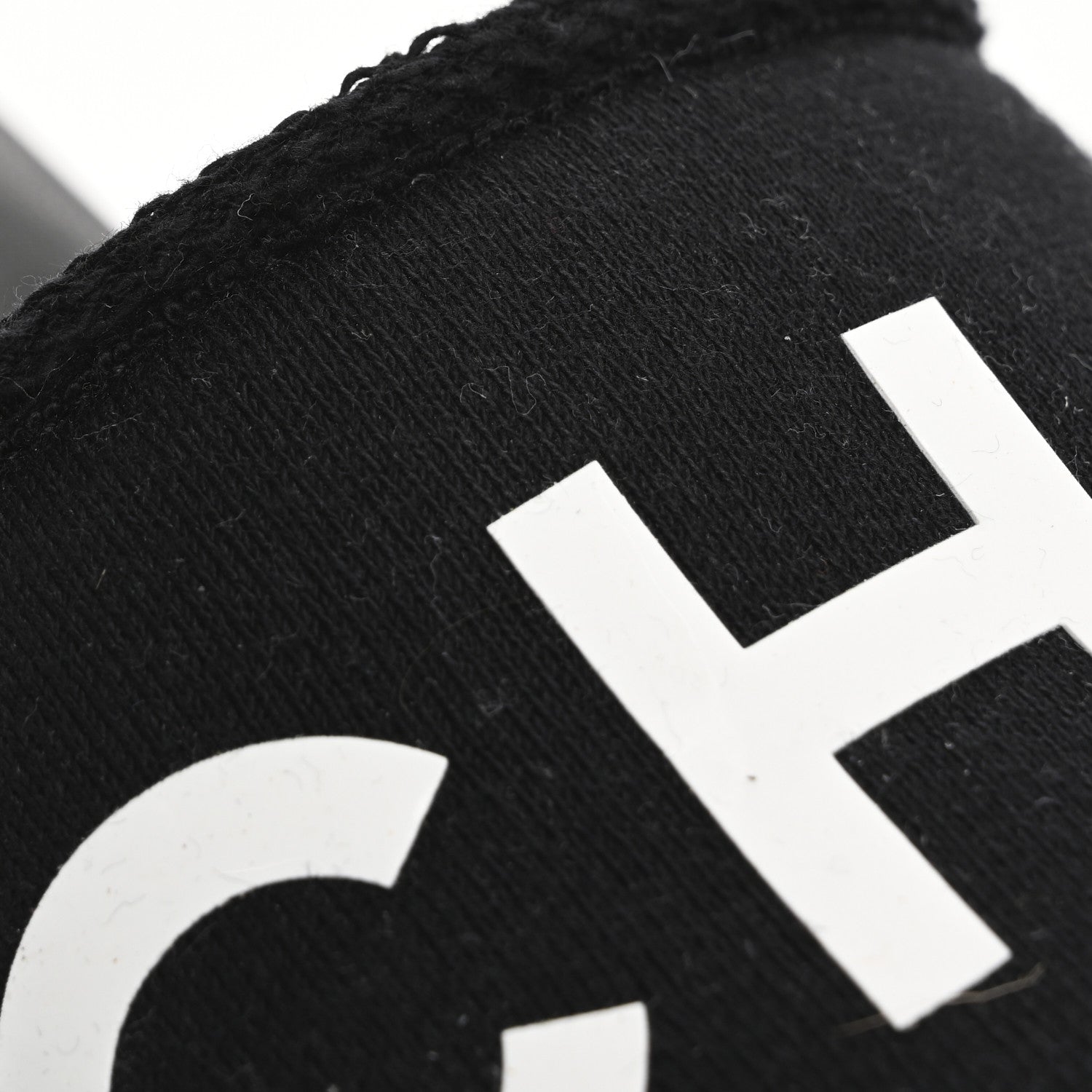 Chanel Cotton Logo Mule Sandals 39.5 Black White 11 of 15