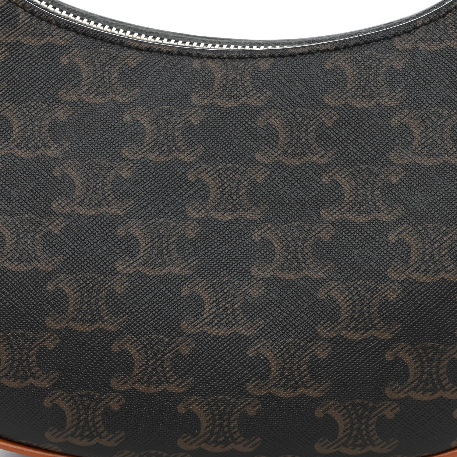Celine Triomphe Canvas Calfskin Ava Shoulder Bag Tan 8 of 10