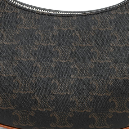 Celine Triomphe Canvas Calfskin Ava Shoulder Bag Tan 8 of 10