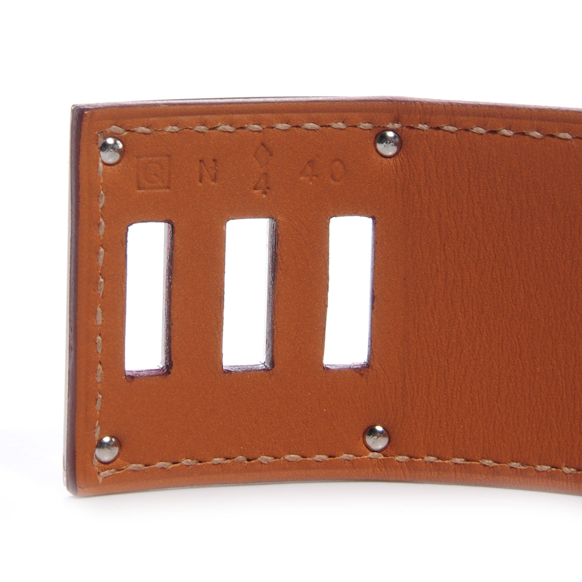 Hermes Natural Barenia Kelly Dog Cuff 40 6 of 8