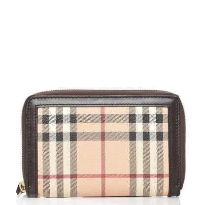 Burberry Haymarket Check Ziggy Zip Around Wallet Chocolate 1 of 8