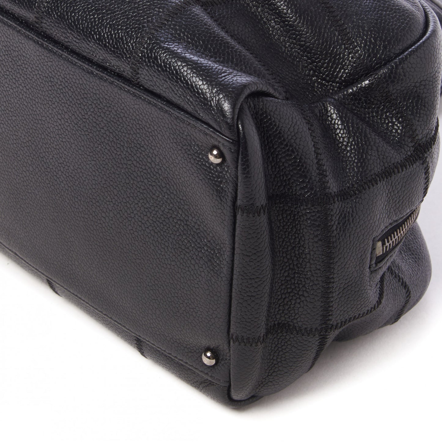 Caviar Square Stitched Tote Black