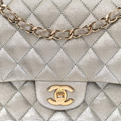 Chanel Iridescent Calfskin Medium Double Flap Silver 7 of 10