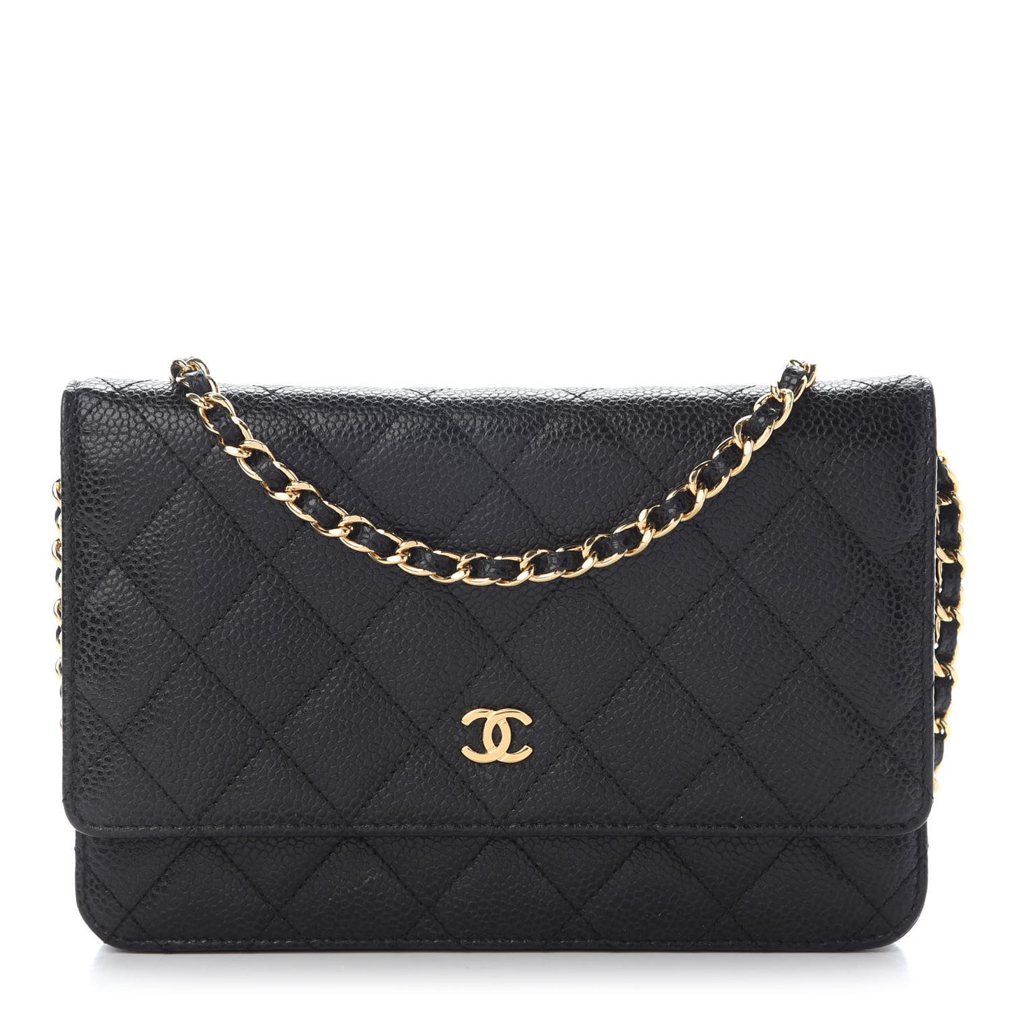 Caviar Quilted Wallet On Chain WOC Black