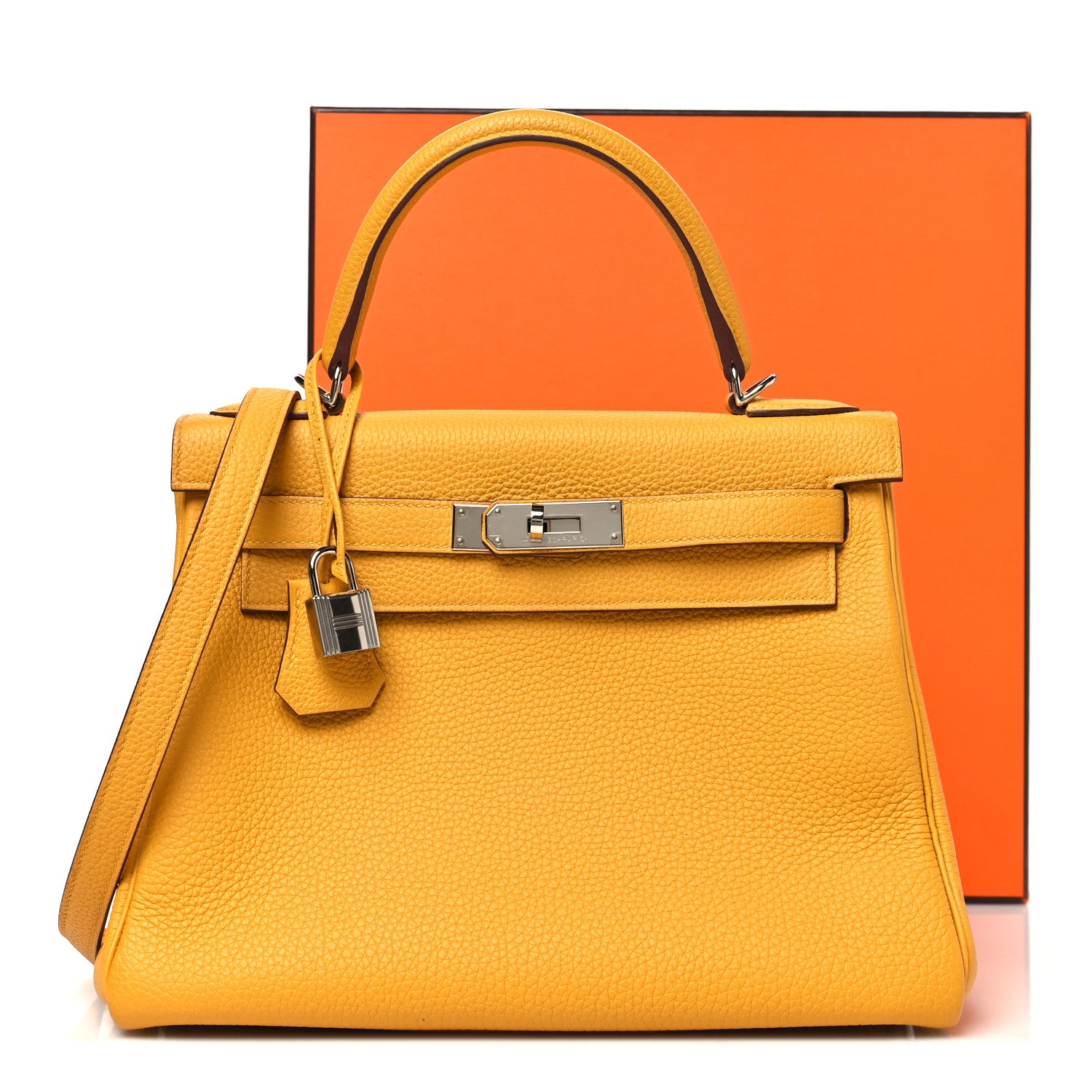 Hermes Togo Kelly Retourne 28 Jaune Ambre 11 of 11