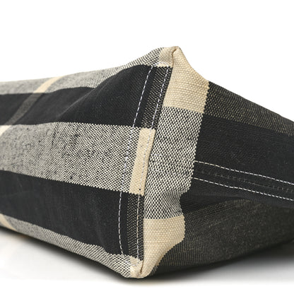 Burberry Coated Canvas Mega Check Medium Doodle Tote Black White 9 of 9