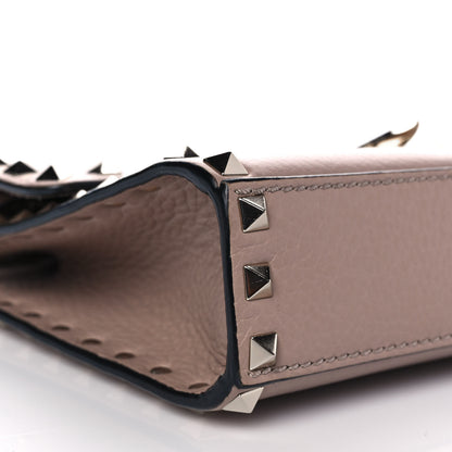 Valentino Garavani Pebbled Calfskin Medium Rockstud Flip Lock Crossbody Bag Poudre 6 of 9