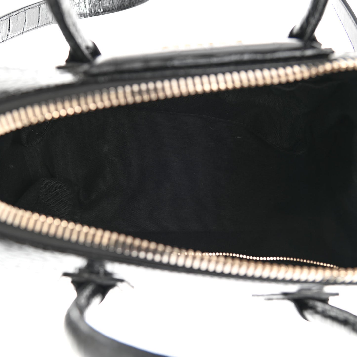 Calfskin Crocodile Embossed Small Antigona Black