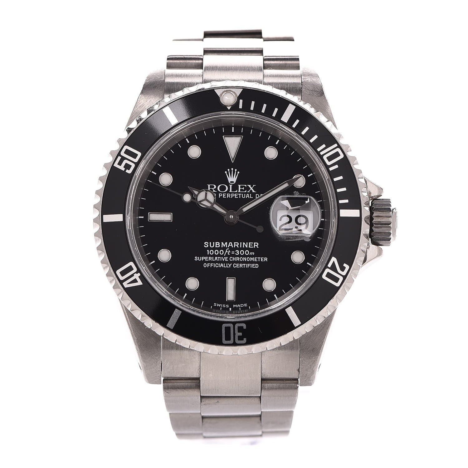 Rolex Stainless Steel 40mm Oyster Perpetual Submariner Date Watch Black 16610 1 of 7