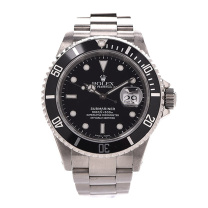 Rolex Stainless Steel 40mm Oyster Perpetual Submariner Date Watch Black 16610 1 of 7