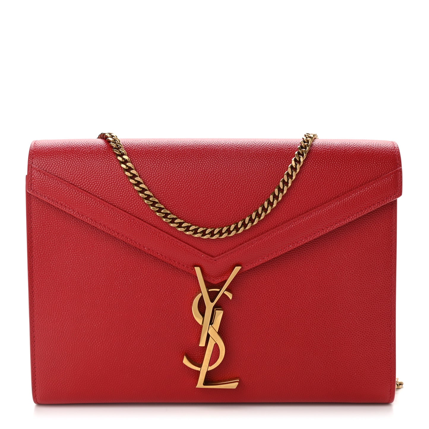 Grain De Poudre Monogram Cassandra Chain Wallet Red