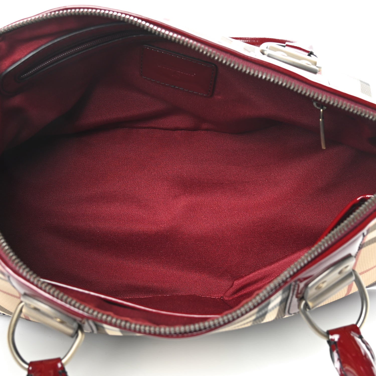 Burberry Patent House Check Shoulder Bag Red 4 of 7