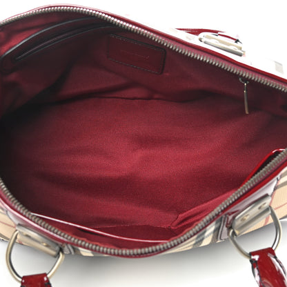Burberry Patent House Check Shoulder Bag Red 4 of 7