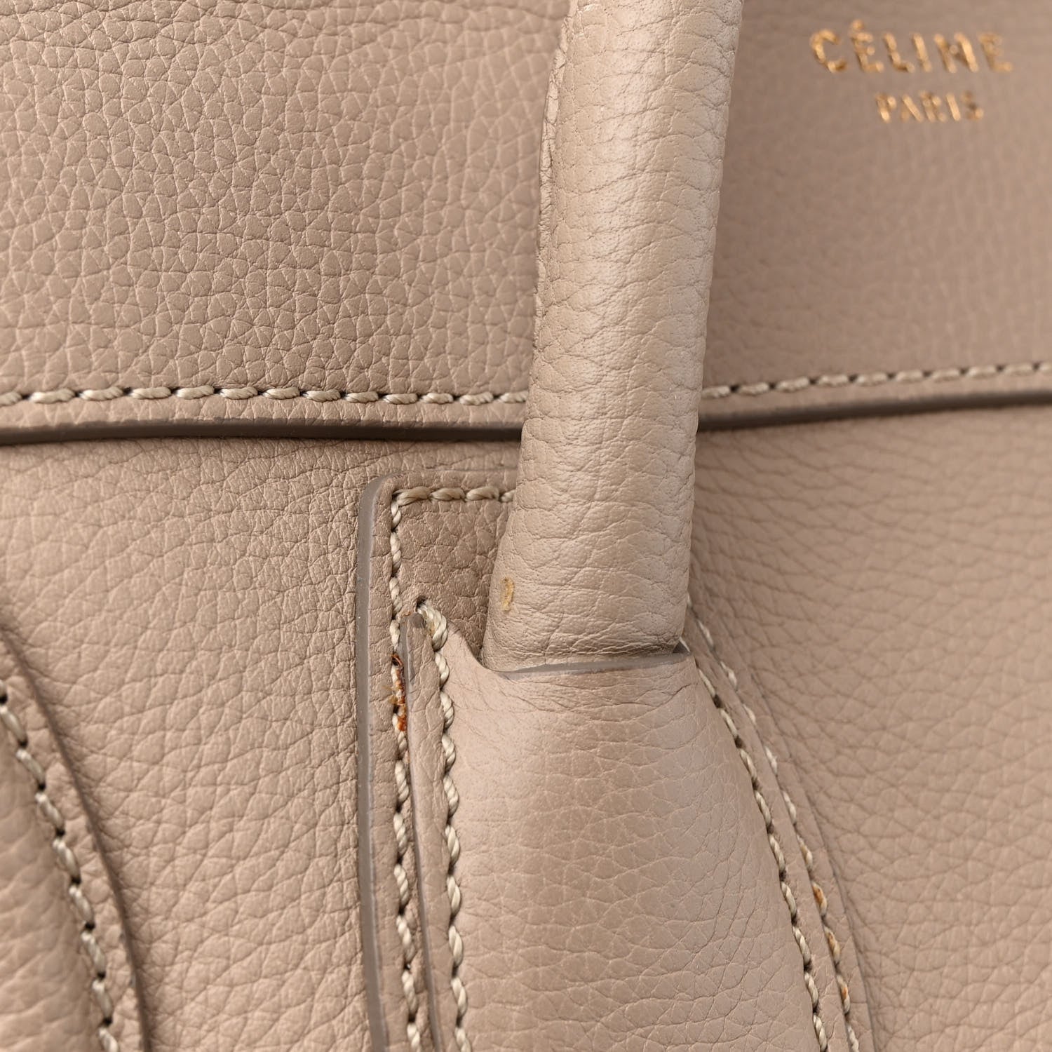 Celine Drummed Calfskin Mini Luggage Dune 20 of 20