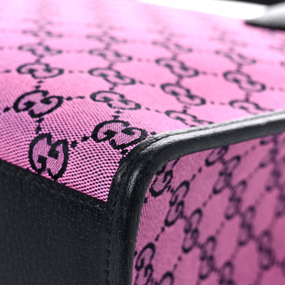 Gucci Monogram Multicolor Textured Dollar Calfskin Small Retro Interlocking G Tote Bag Pink Blue 10 of 10