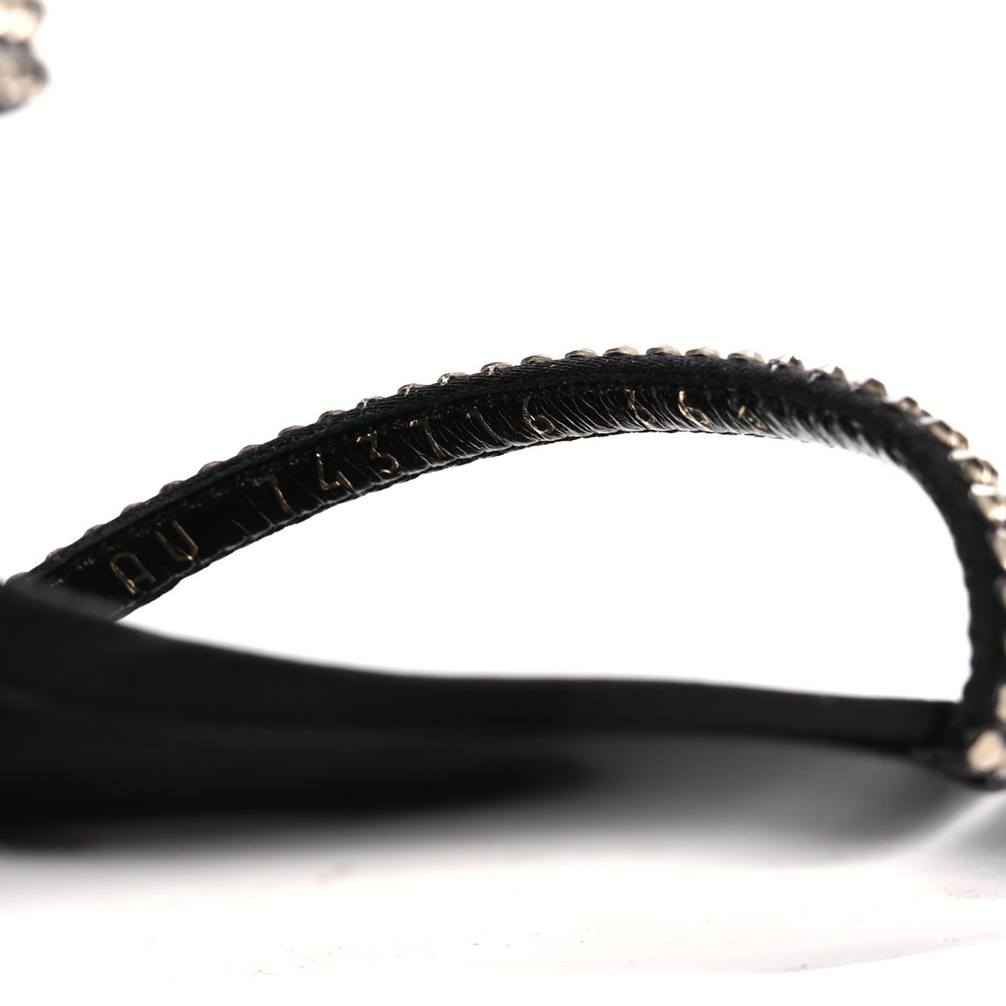 Crepe Satin Strass Baliqua 55 Ankle Strap Sandals 36.5 Black Greige