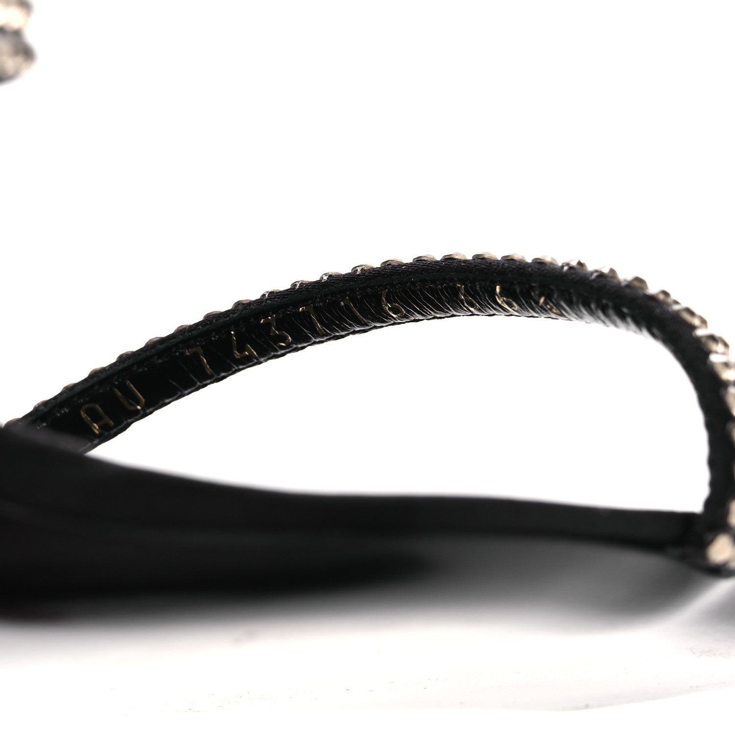 Saint Laurent Crepe Satin Strass Baliqua 55 Ankle Strap Sandals 36.5 Black Greige 10 of 11