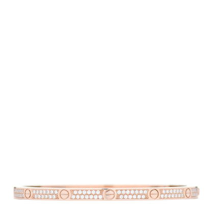 Cartier 18K Pink Gold Diamond Small LOVE Paved Bracelet 15 2 of 3