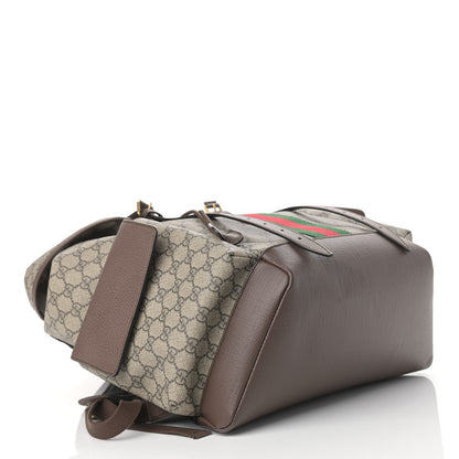 Gucci GG Supreme Monogram Medium Ophidia Double Buckle Backpack Brown 4 of 14