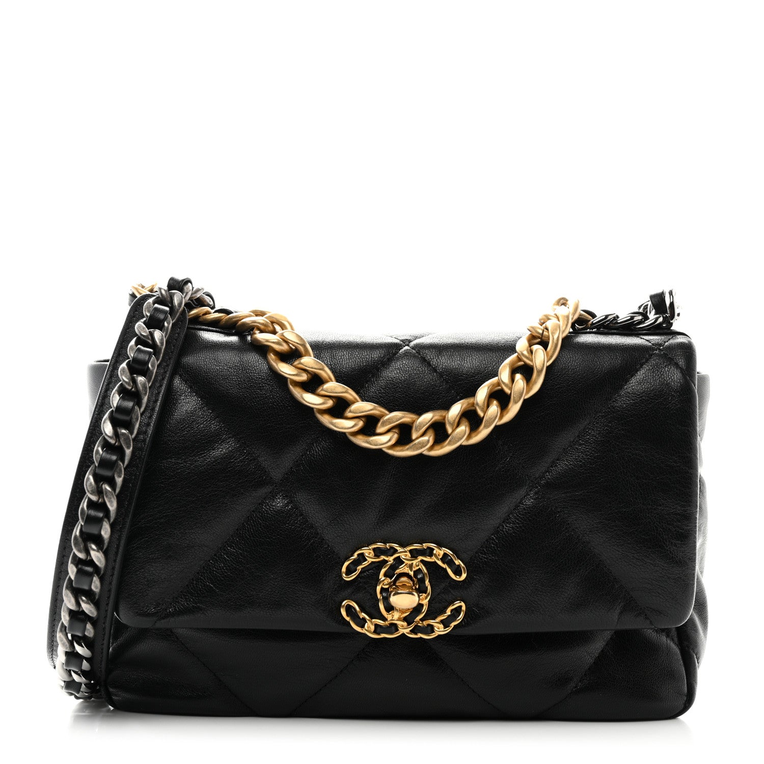 Chanel Goatskin Quilted Medium Chanel 19 Flap Black 1 of 10