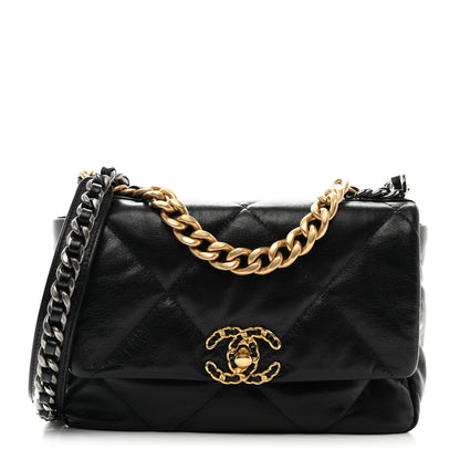 Chanel Goatskin Quilted Medium Chanel 19 Flap Black 1 of 10