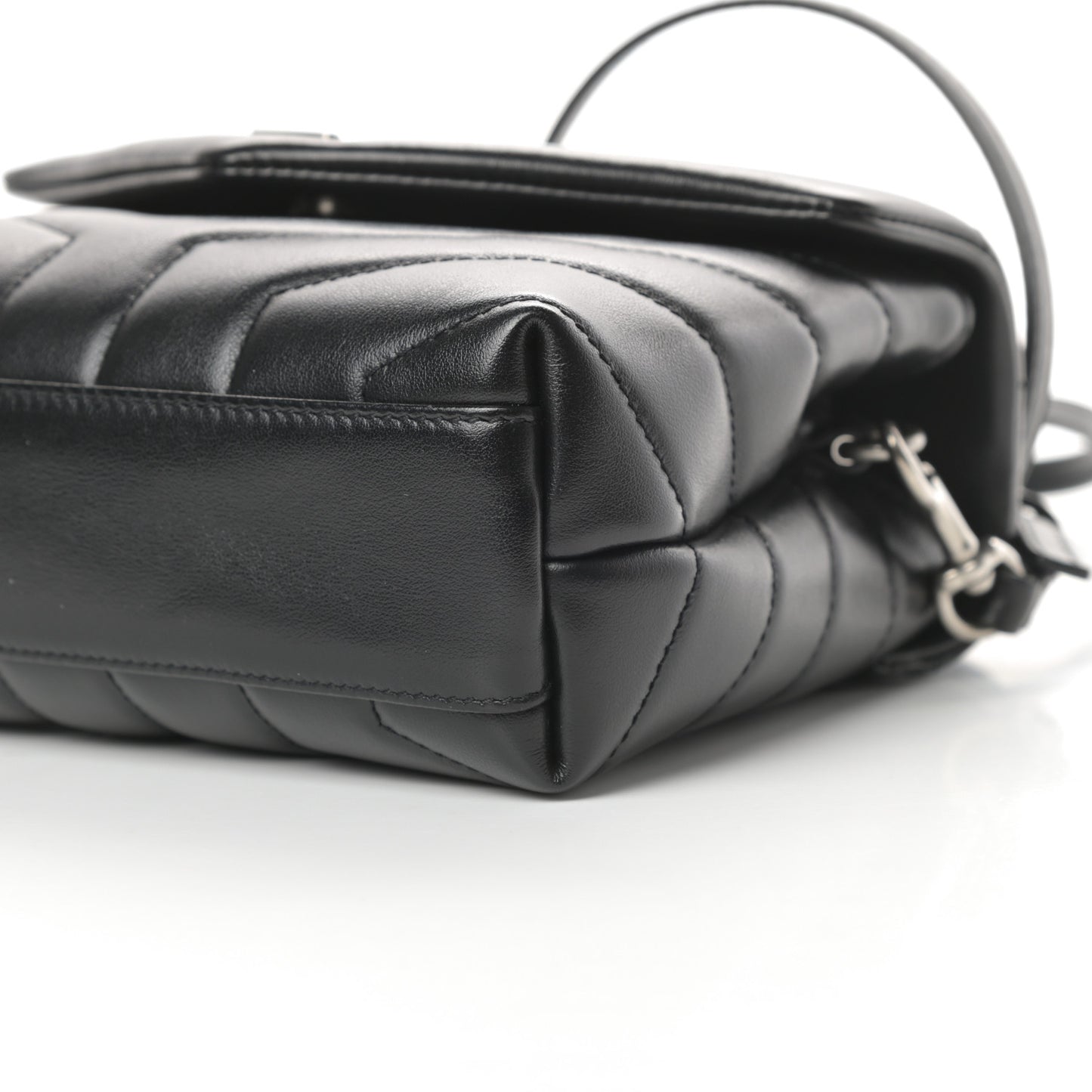 Calfskin Y Quilted Monogram Toy Loulou Crossbody Bag Black