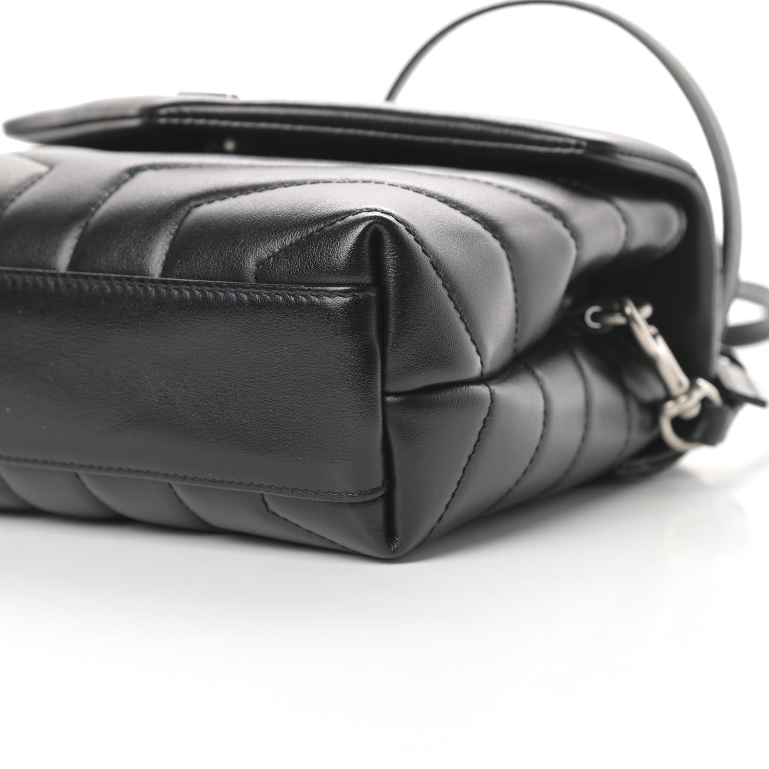 Saint Laurent Calfskin Y Quilted Monogram Toy Loulou Crossbody Bag Black 10 of 11