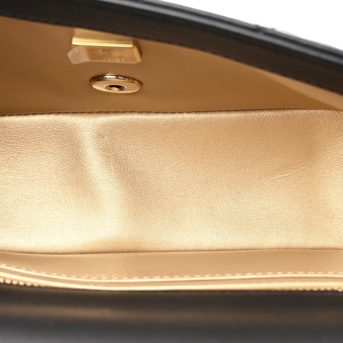 Lambskin Quilted Enamel Mini Rectangular Pearl Crush Flap Black