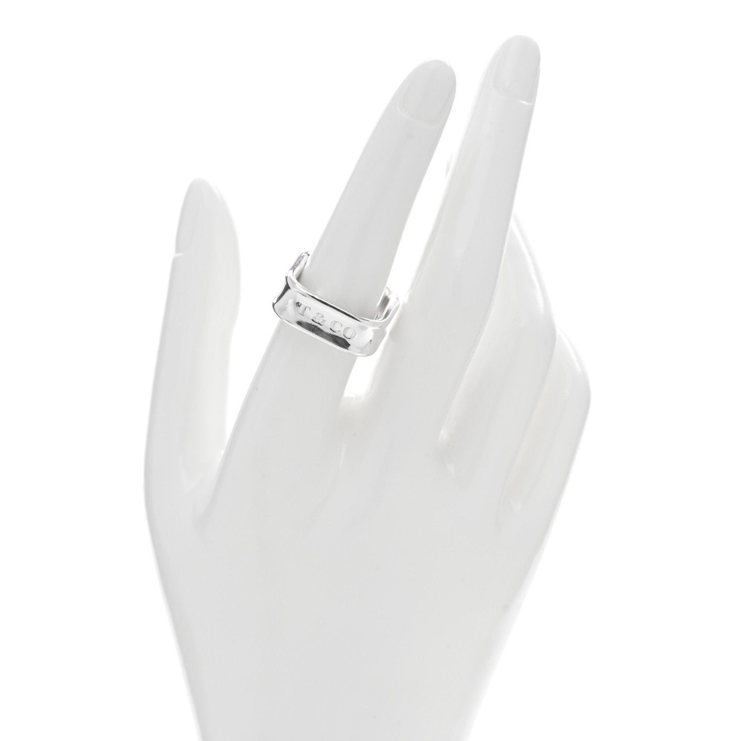 Tiffany Sterling Silver 1837 Square Ring 57 8 2 of 4