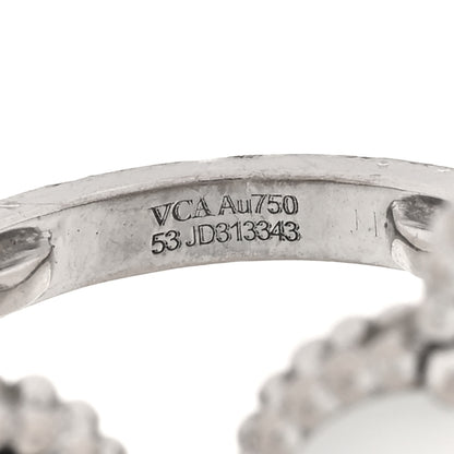 Van Cleef & Arpels 18K White Gold Mother of Pearl Magic Alhambra Between the Finger Ring 48 4.5 4 of 5