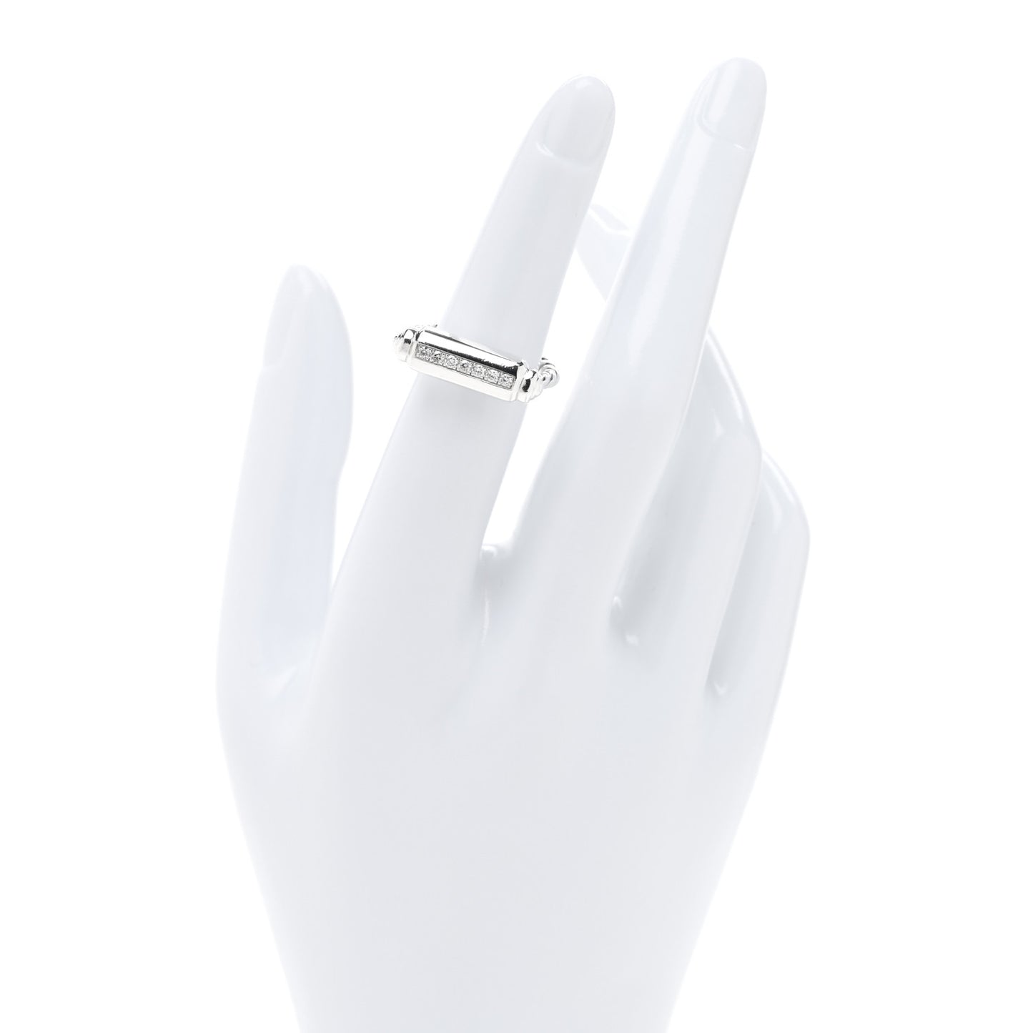 Sterling Silver Diamond Lexington Barrel Ring 49 5