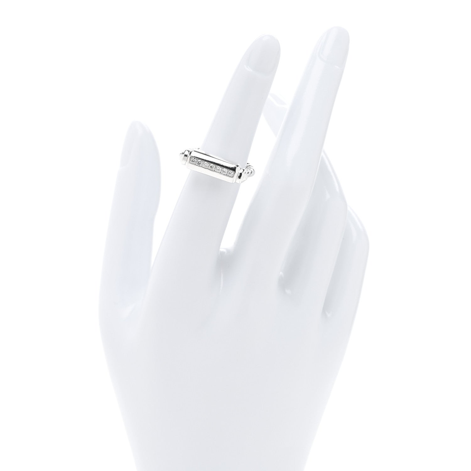 David Yurman Sterling Silver Diamond Lexington Barrel Ring 49 5 2 of 5