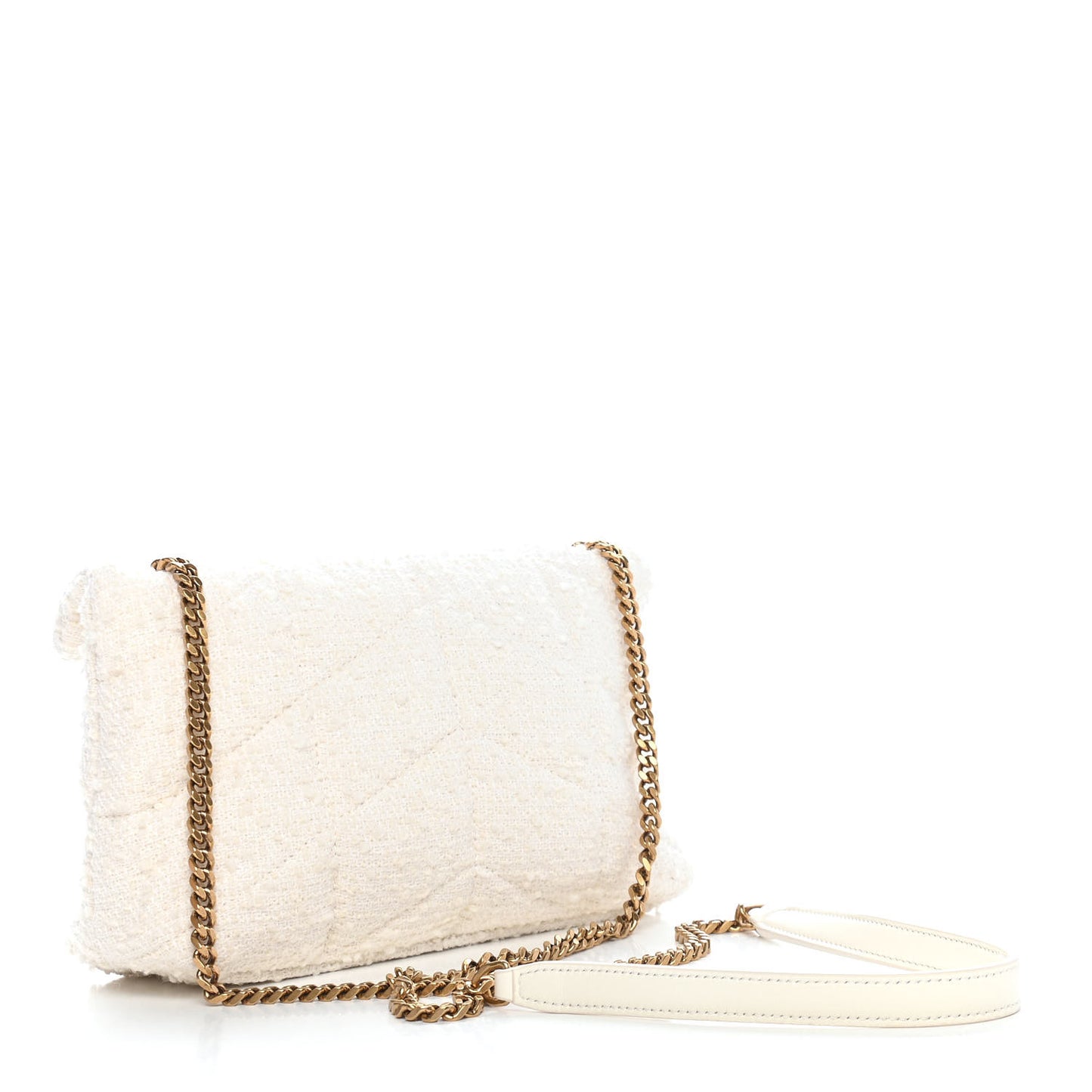 Boucle Tweed Quilted Toy Loulou Puffer Monogram Chain Satchel Crema Soft